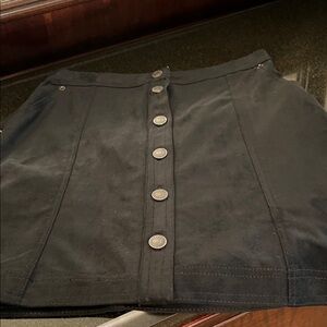 Abercrombie & Fitch Black faux suede button front Mini Skirt. XS.
